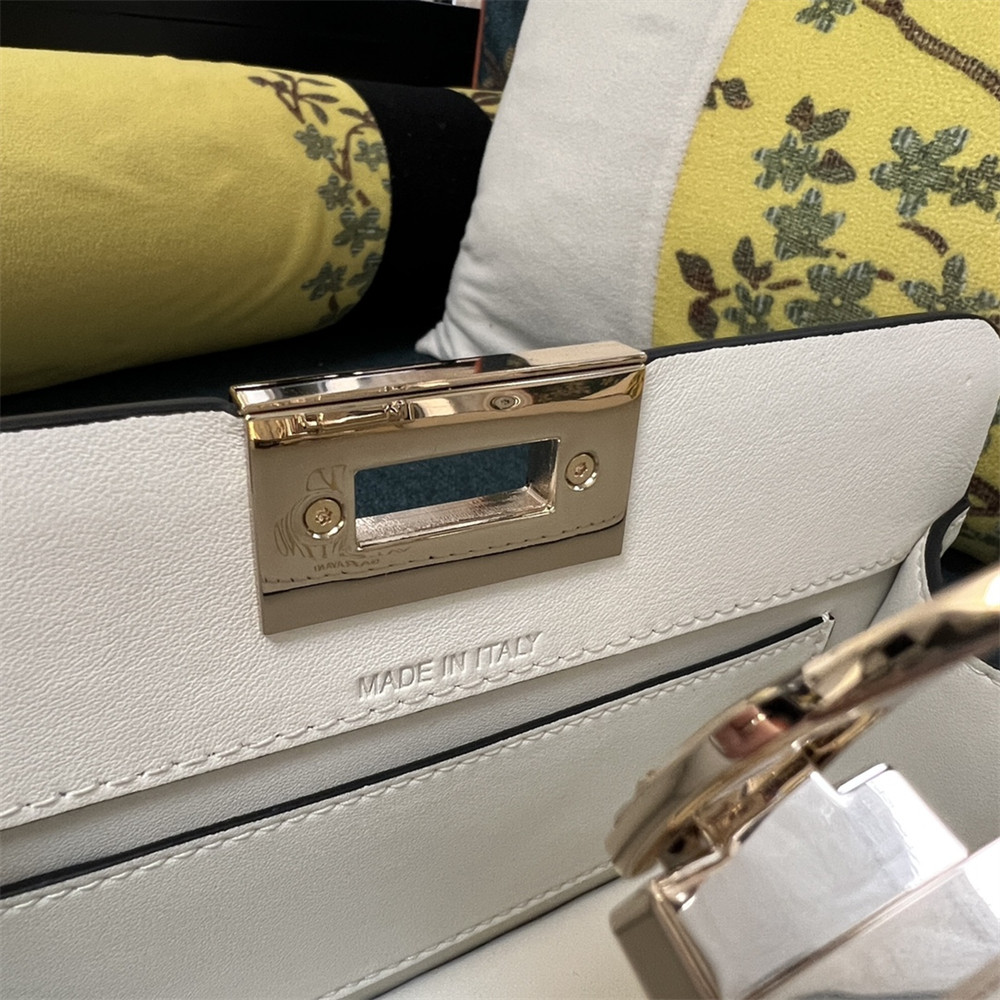 Va1e*ntin0 garavani rockstud23 small smooth calfskin shoulder bag ivory
