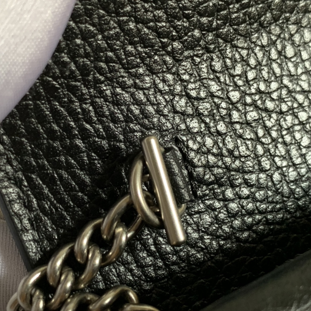 g*u*i dionysus leather S*per mini bag black 6.5"wx3.9"hx1.6"d