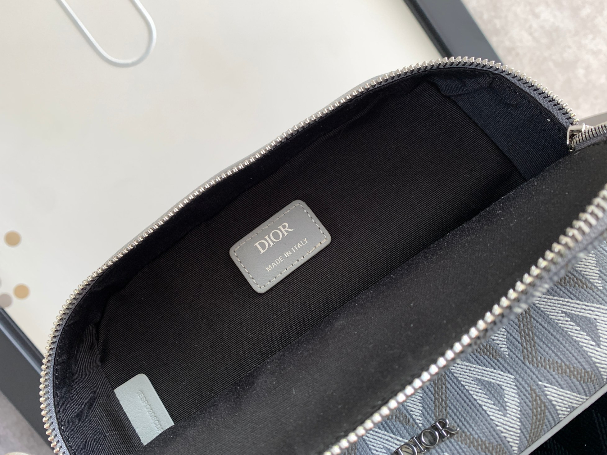 D*or safari bag with strap light gray 8.5 x 6 x 2.5 inches