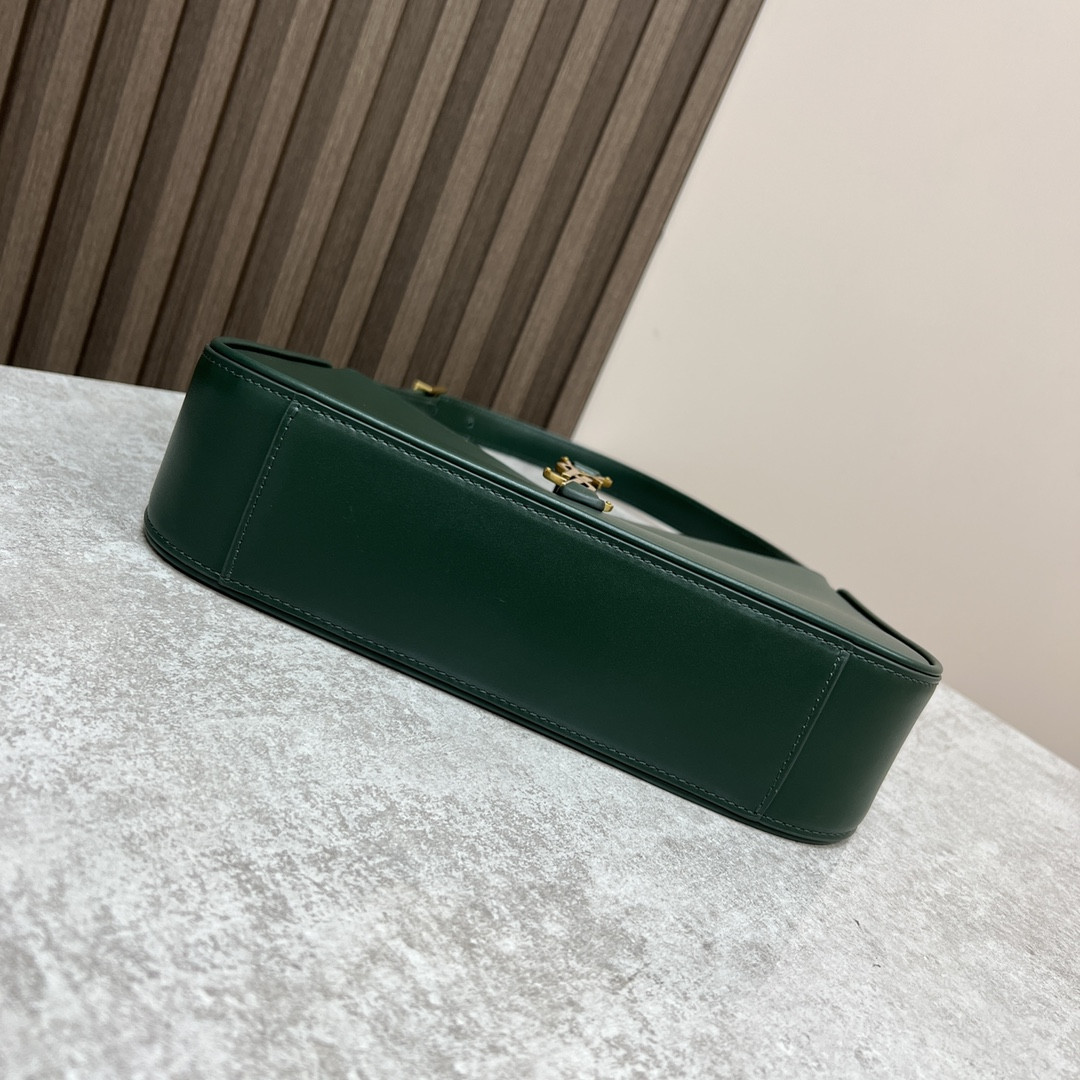 Y*L le 5 À 7 in smooth leather vert fonce 9 x 6.3 x 2.5 inches