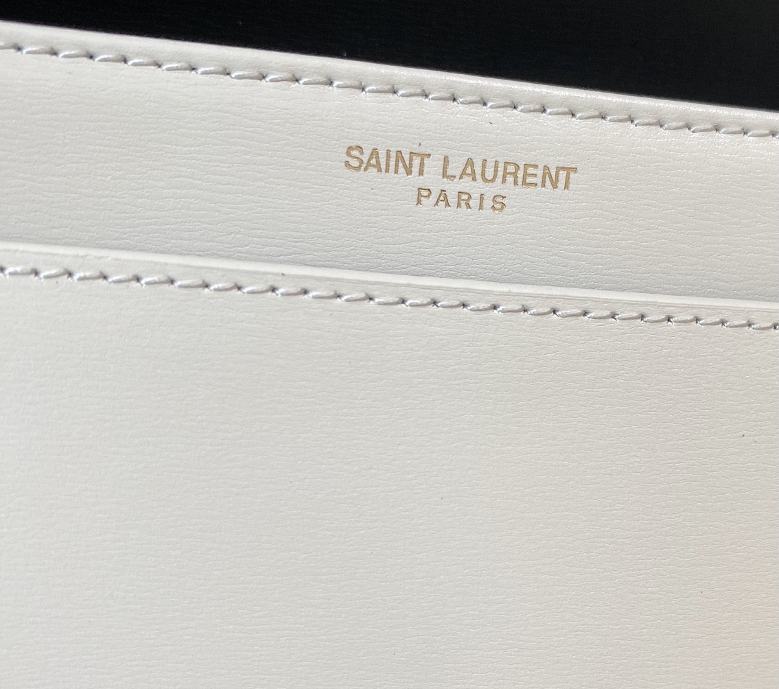 y*l solferino small satchel in box Sa**t Lau*nt black 7.4 x 5.1 x 1.9 inches