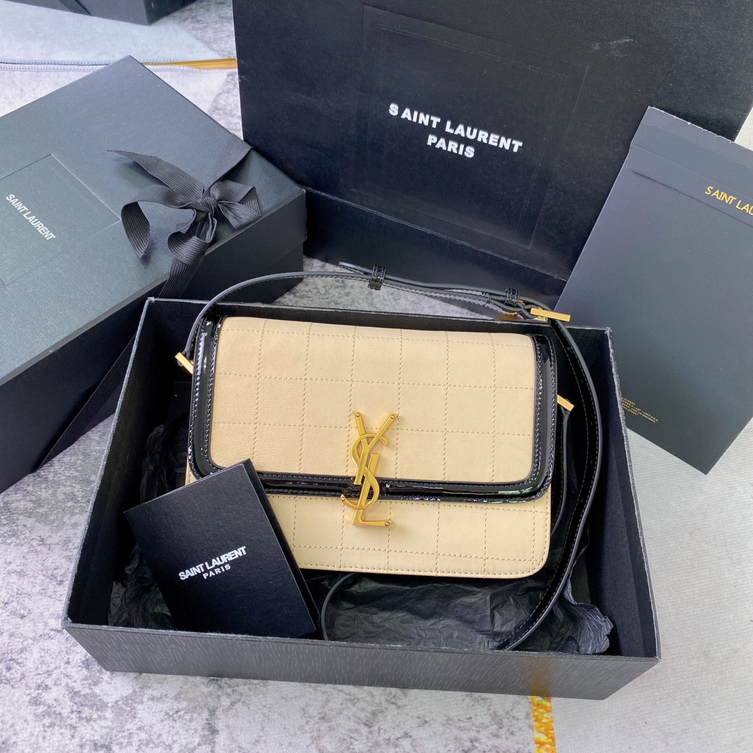 y*l solferino medium satchel in box Sa**t Lau*nt 9.1 x 6.3 x 2.4 inches