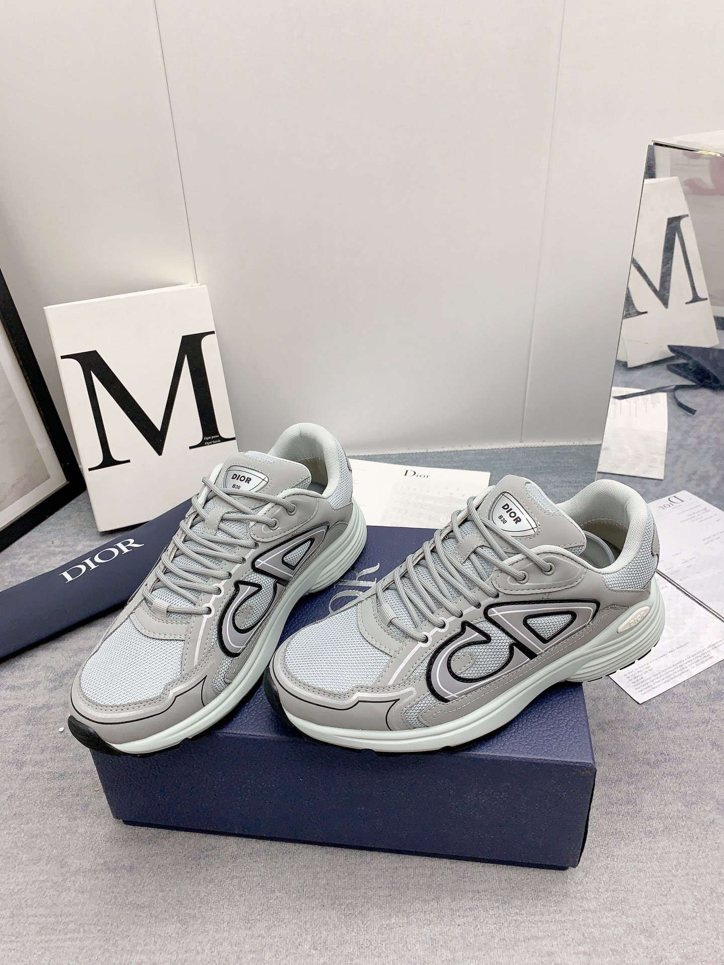 D*or b30 sneaker gray mesh and technical fabric