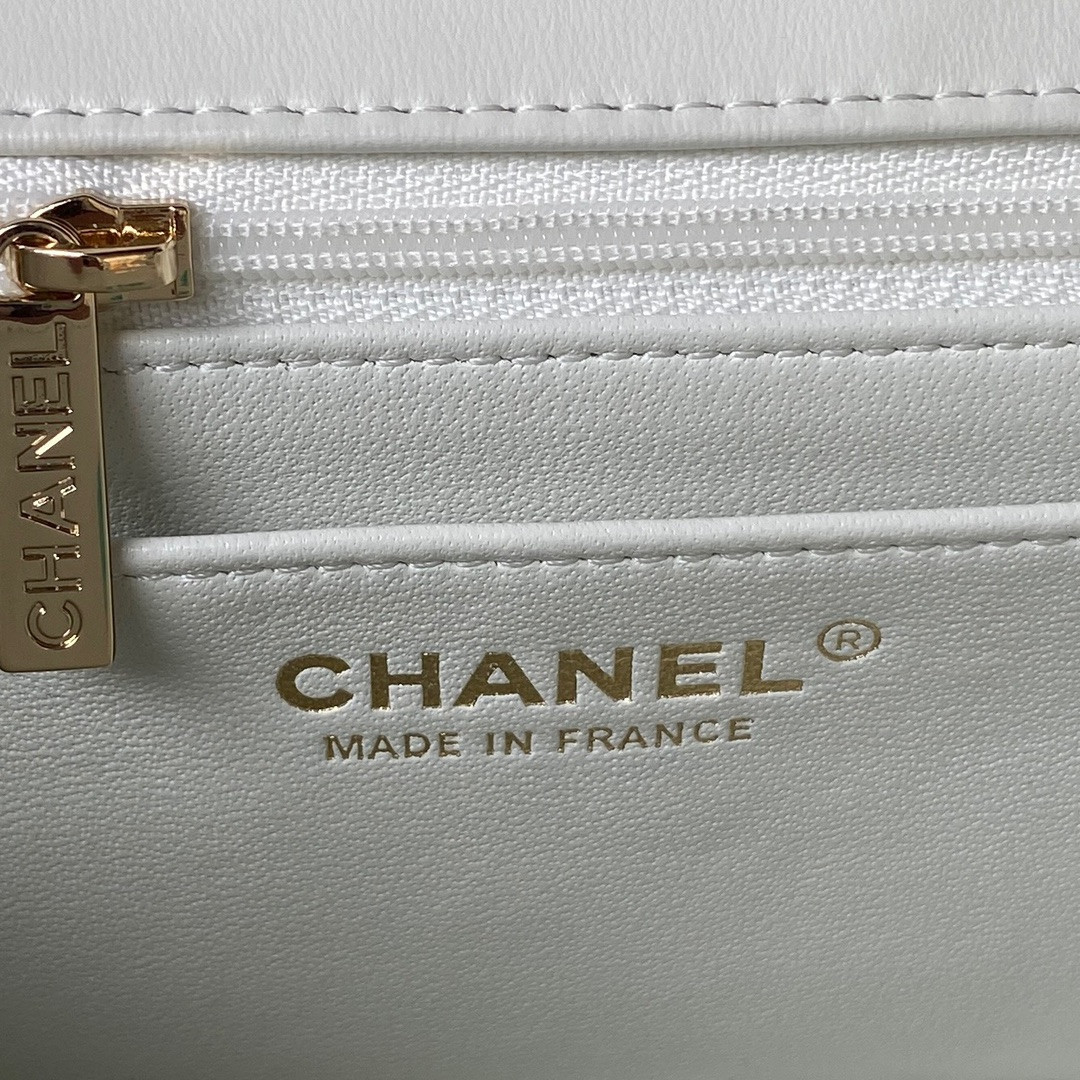 Ch*el mini classic handbag with top handle 12 × 20 × 6 cm