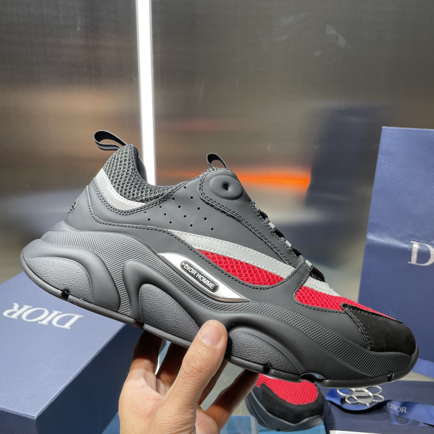 ua D*or b22 black and red sneaker