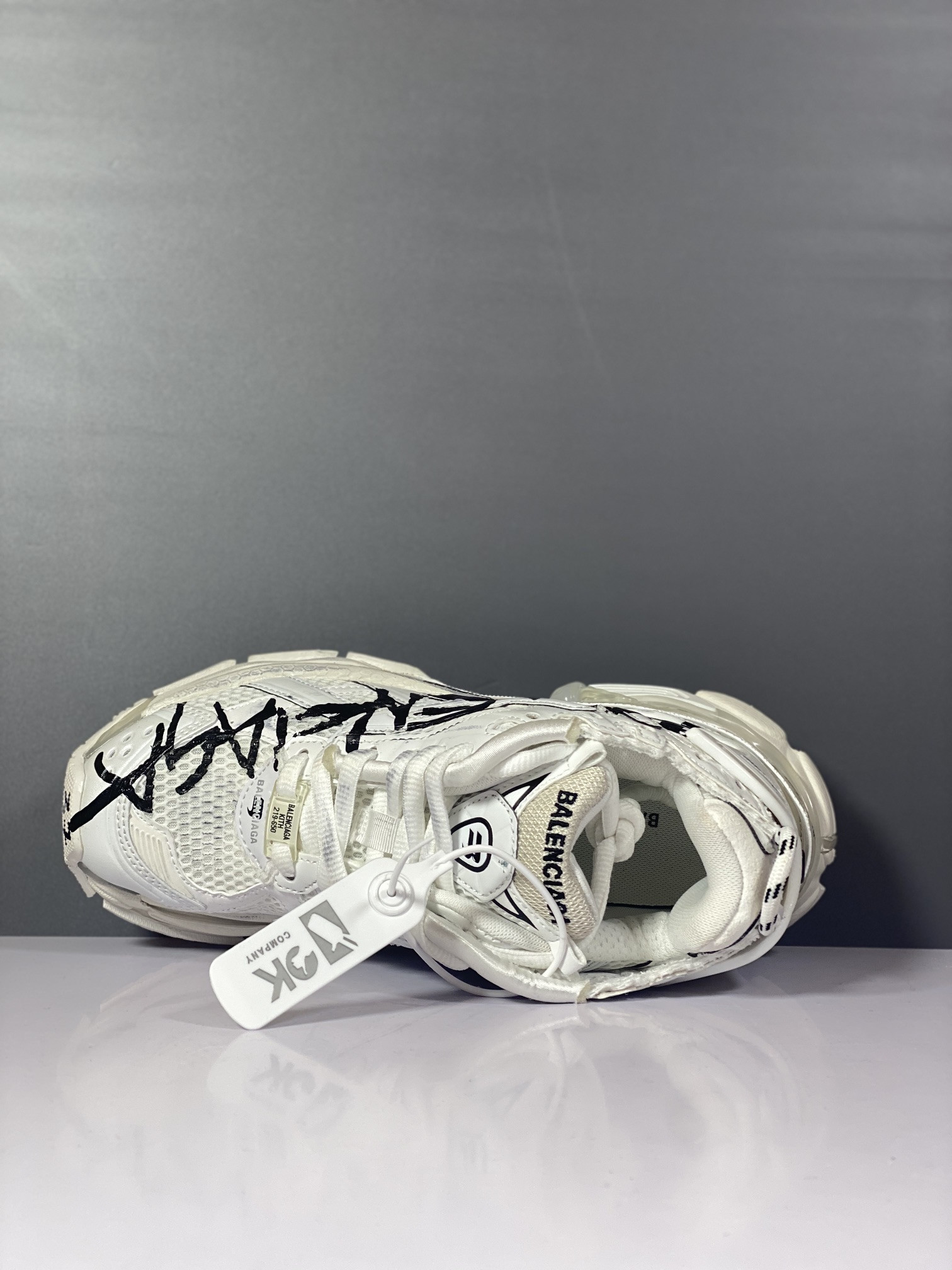 balenciga runner Gr*ffiti sneaker in white