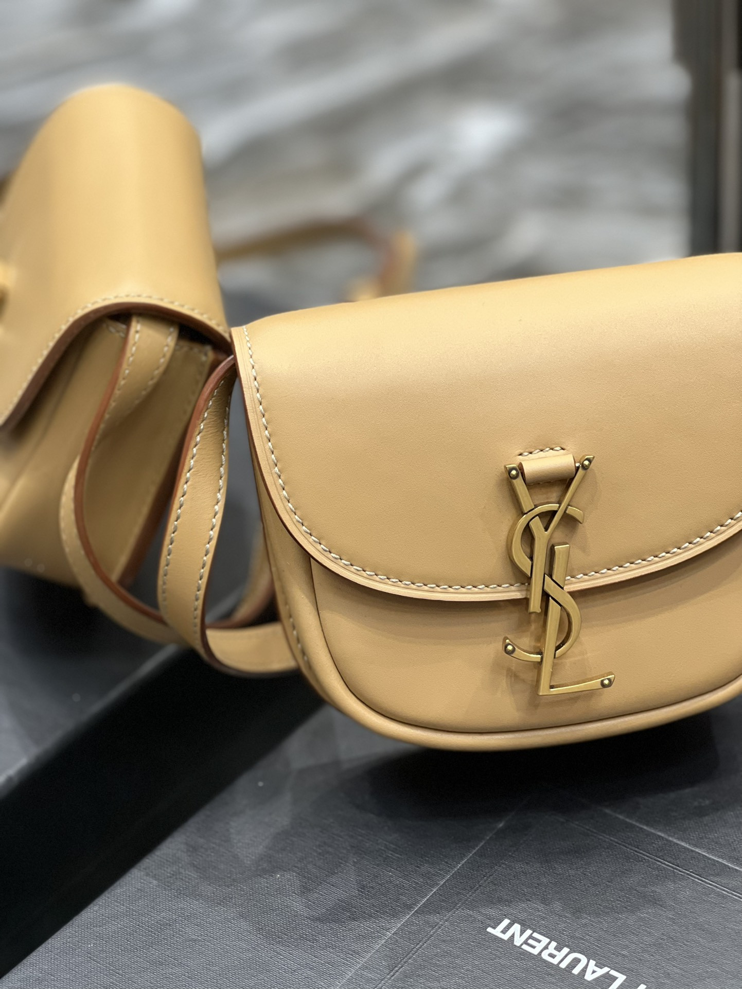 Y*L kaia small satchel in smooth leather 15x14x4.5cm