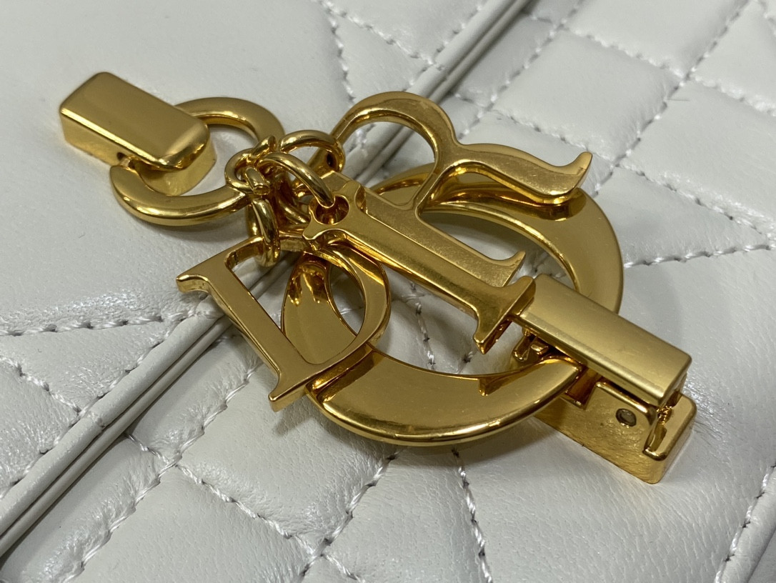 D*or mini D*or ange bag latte macrocannage calfskin 20 x 12 x 5 cm