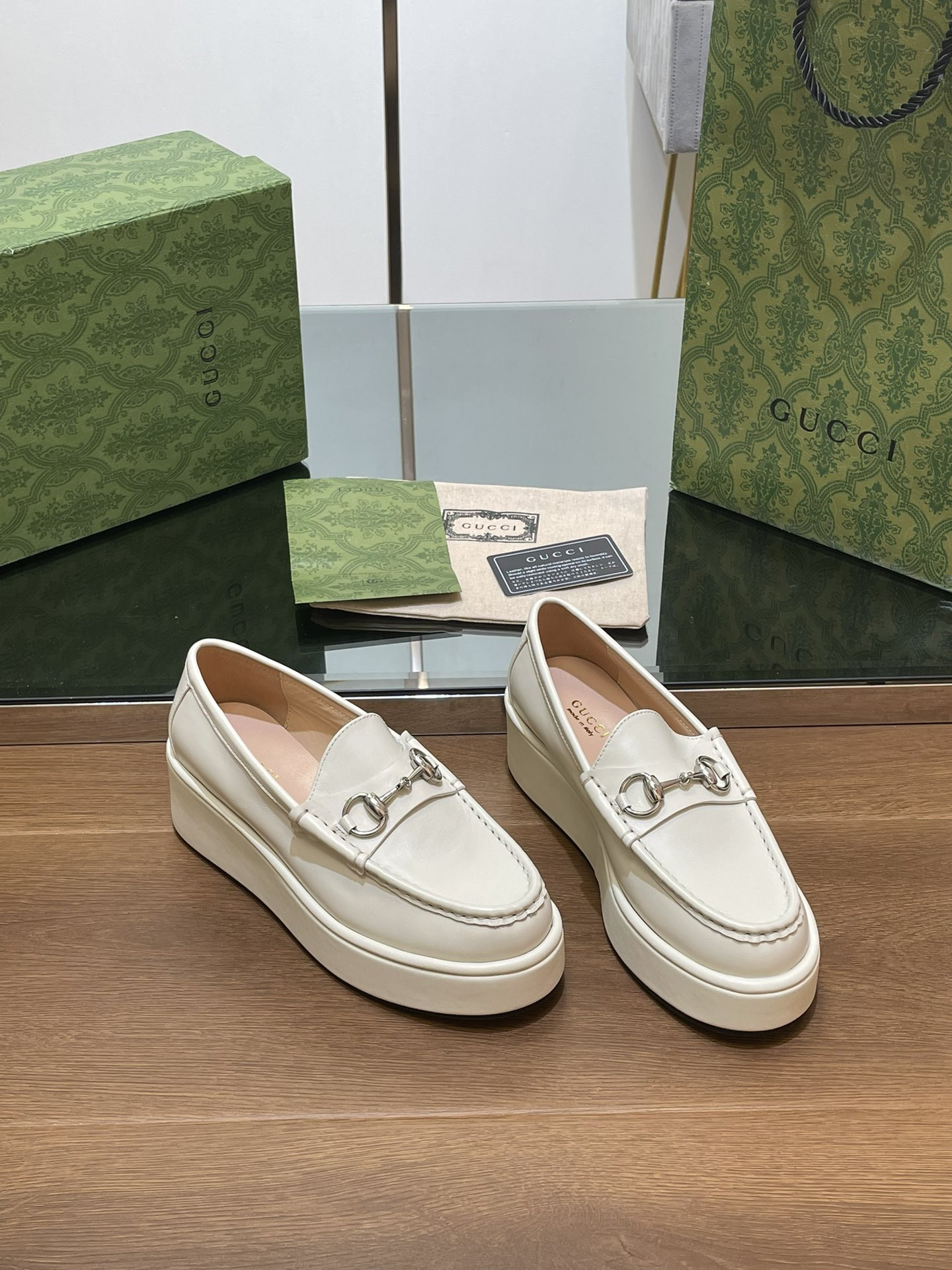 ua G*u*i horsebit wedge loafer