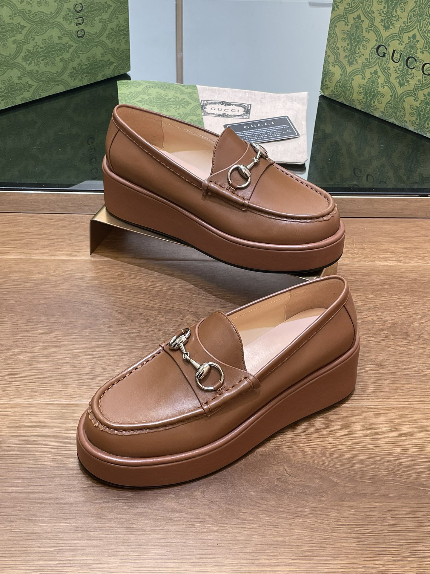 ua G*u*i horsebit wedge loafer