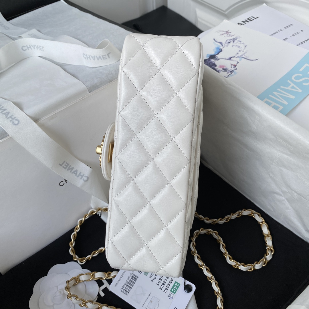 Ch*el mini classic handbag with top handle 12 × 20 × 6 cm