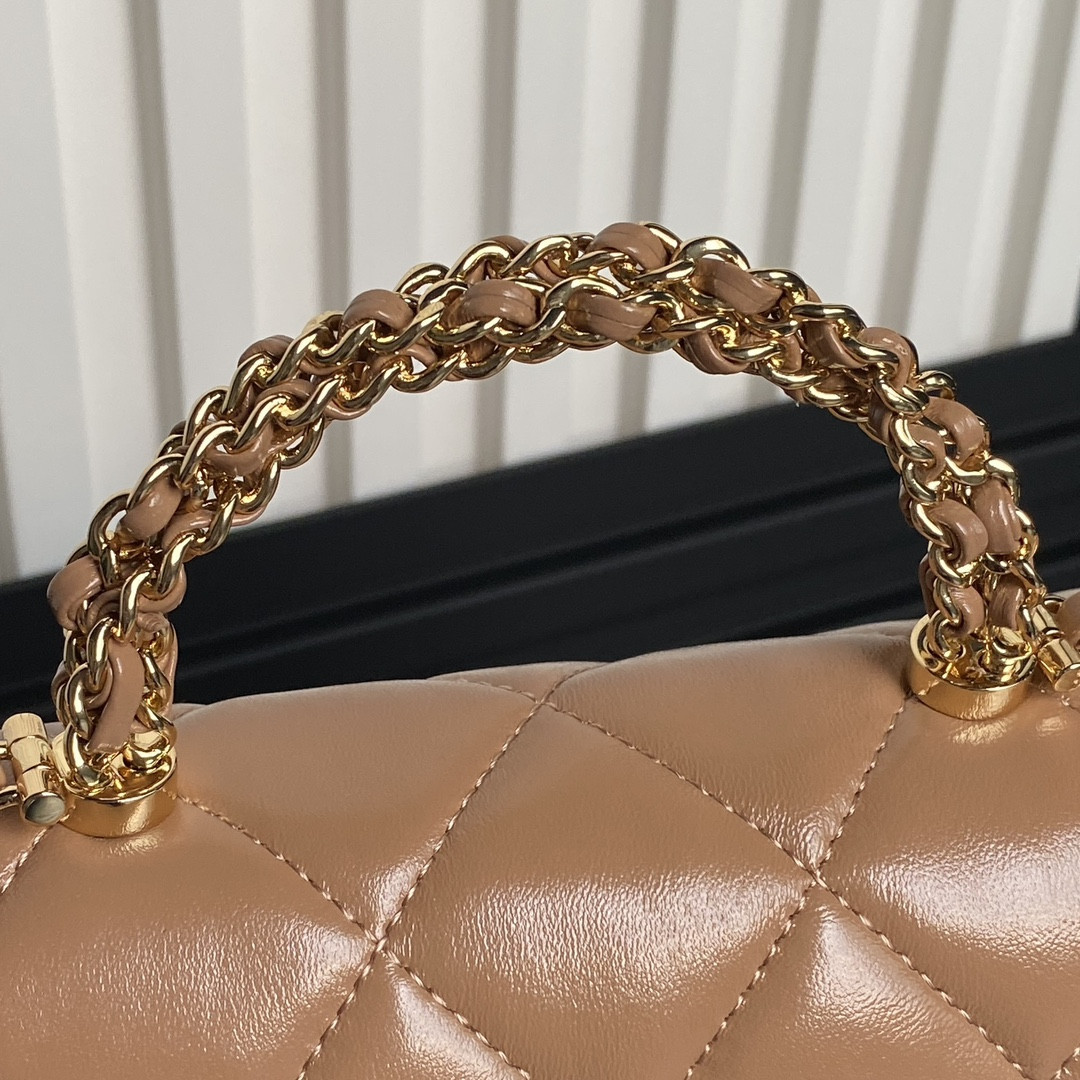 Ch*el mini flap bag with top handle 14×19×8.5cm