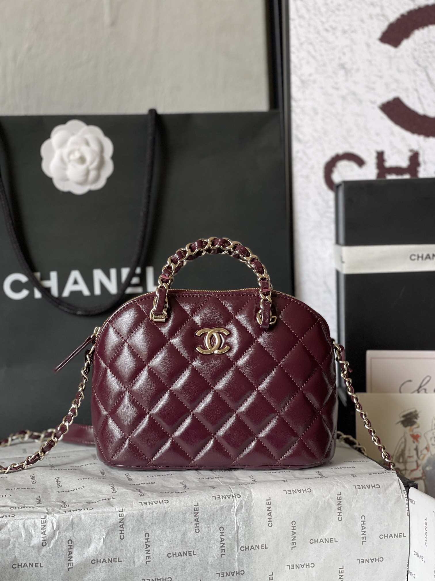 Ch*el small shopping bag 15x20x6cm