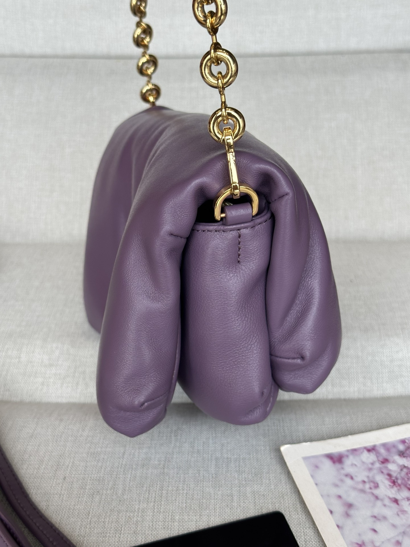 L0ew* mini puffer goya bag in shiny nappa lambskin 20x13x6cm