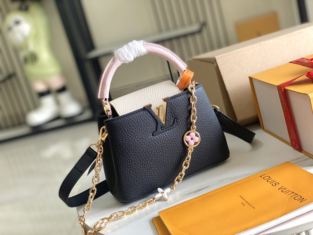 LV Capucines M20845 Pink Handle 17x12x9.5cm