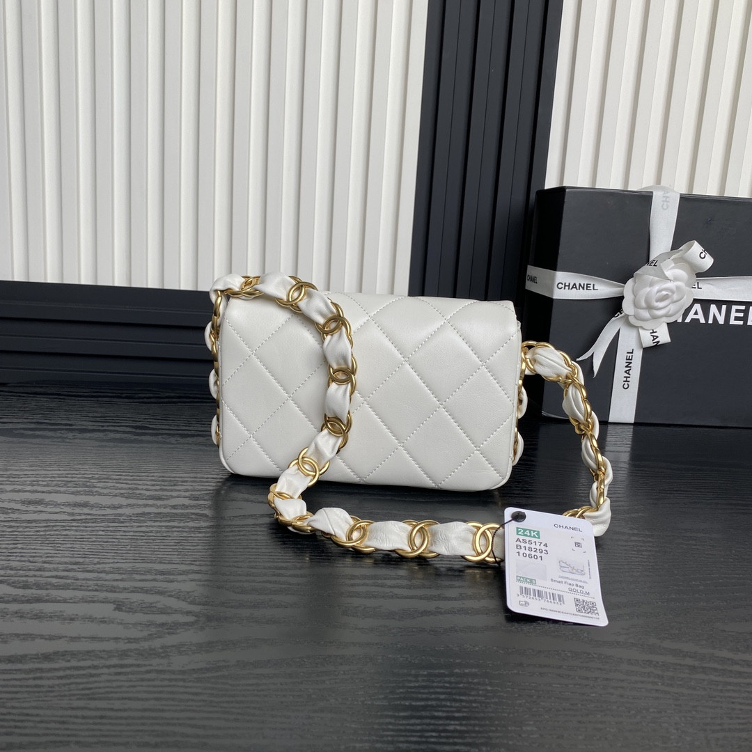 Ch*el fall-winter 2024-25 small flap bag 13x21x7cm