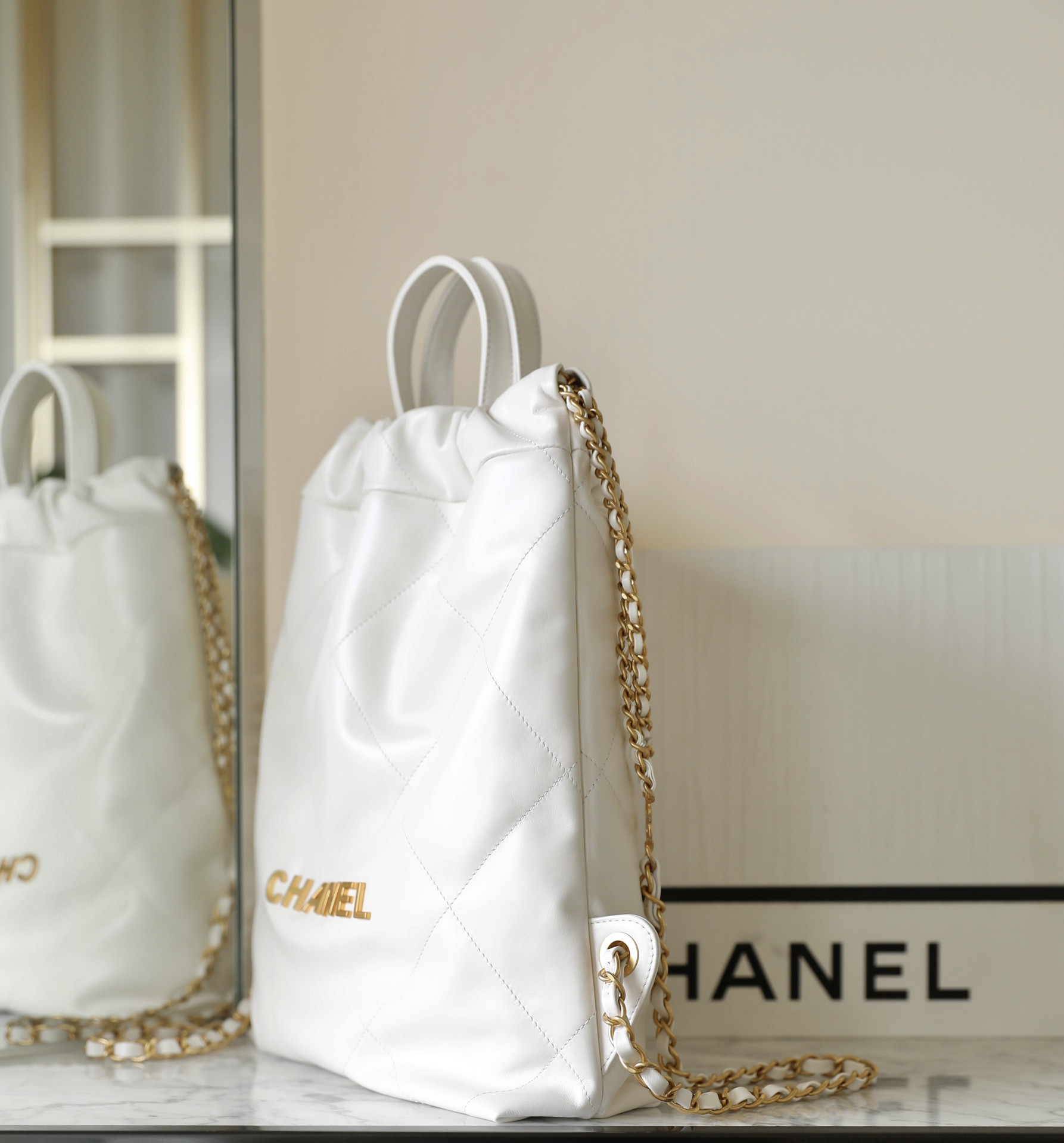 Ch*el 22 handbag calfskin 29x34x10.5cm