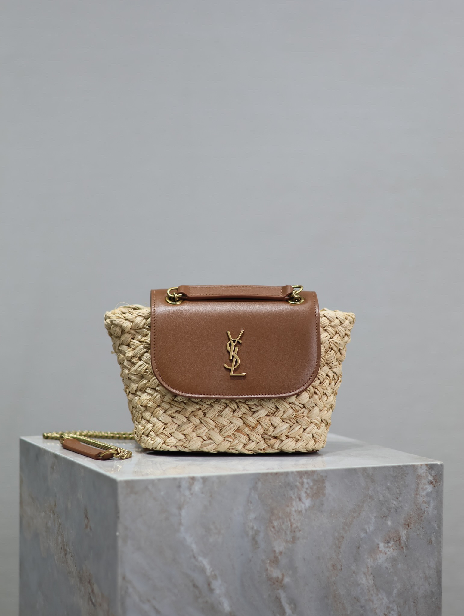 Y*L mini manon (raffiaaged vegetable tanned leather) 774269 23x12x6cm