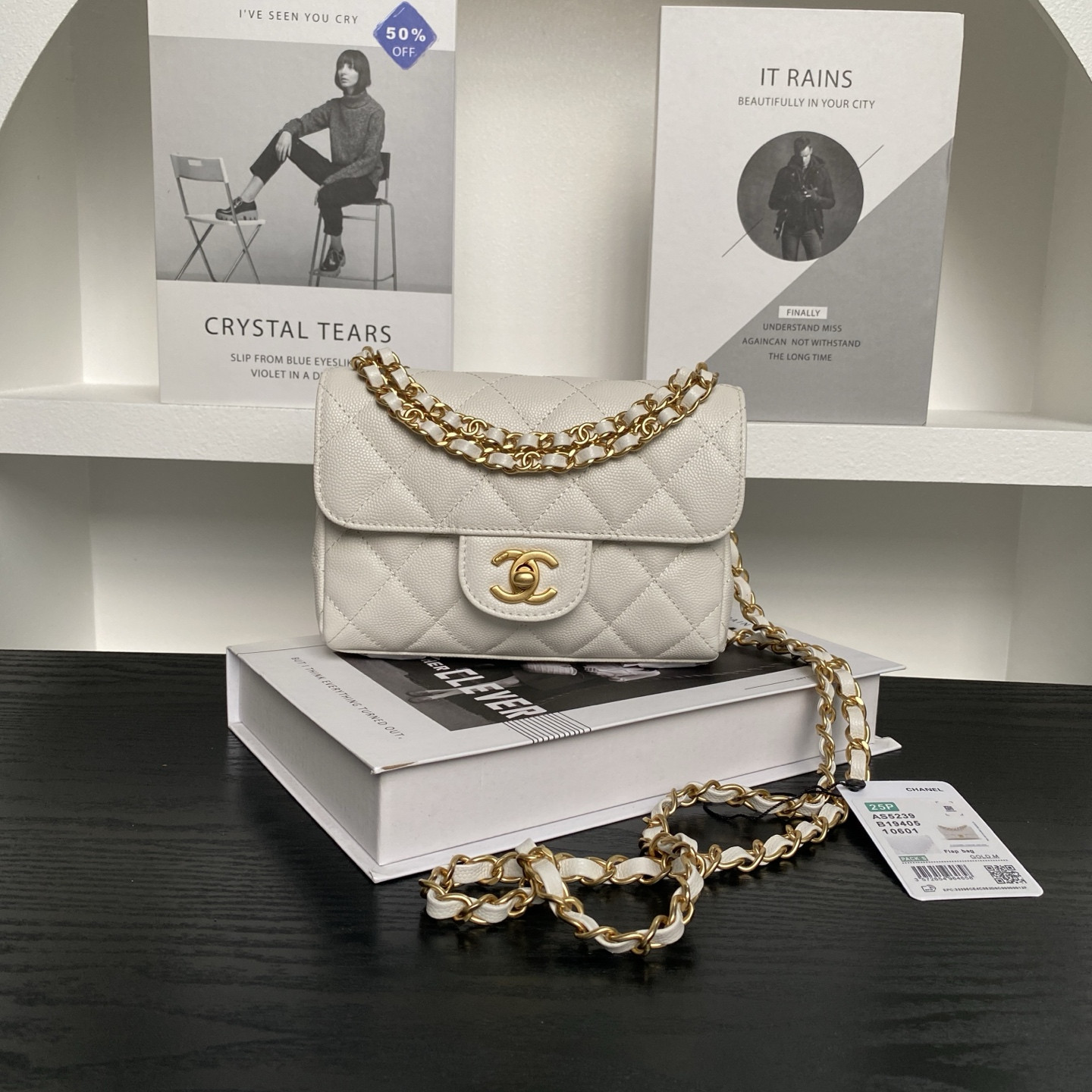 Ch*el flap handbag as5239 18×13×5.5cm