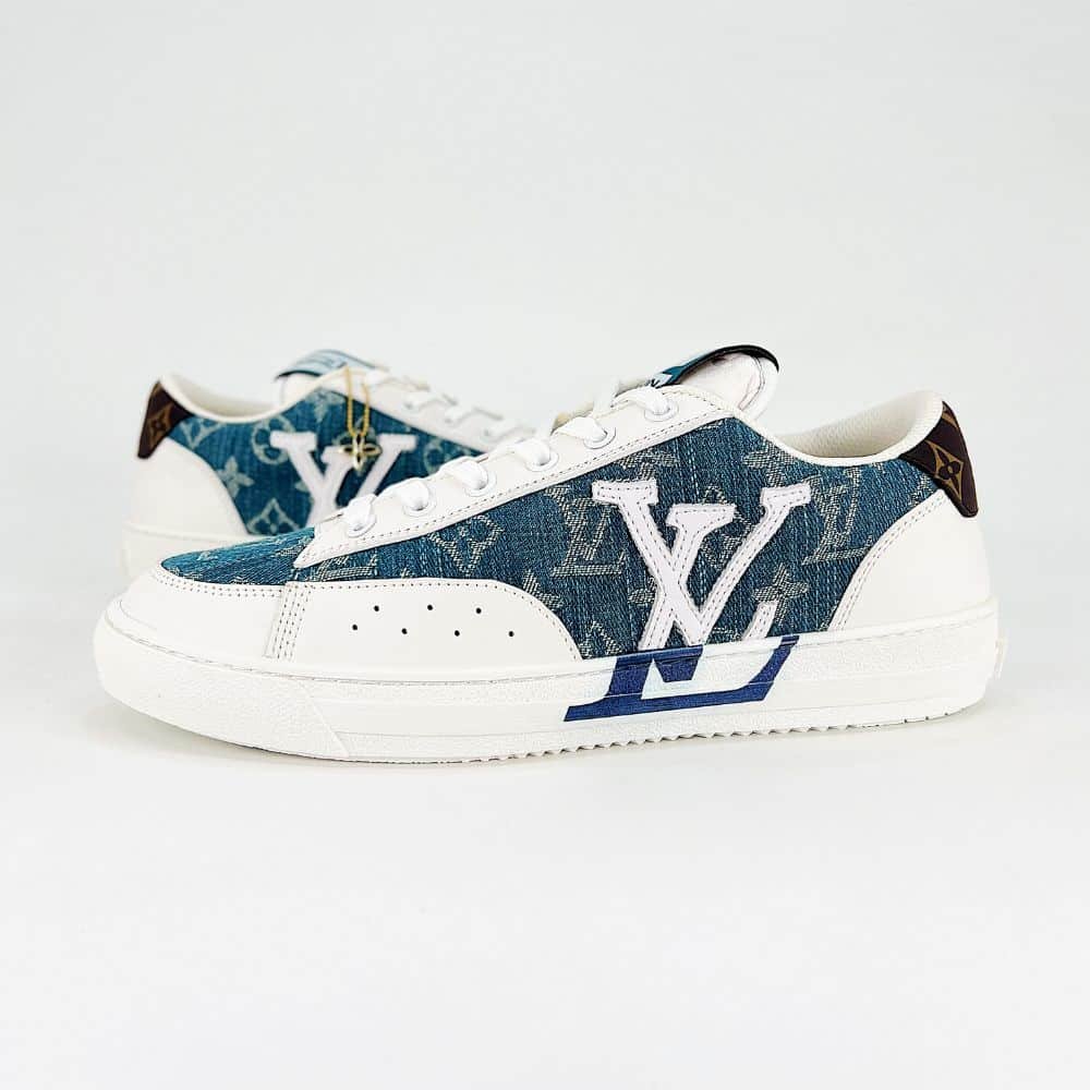 L0vis Vvtt0n Charlie Trainers Monogram Denim White Blue 1Aaw2G