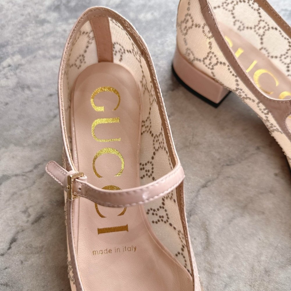 Gvc*1 Women Gg Crystal Ballet Flat Light Pink Mesh 836809 Faeq0 9941