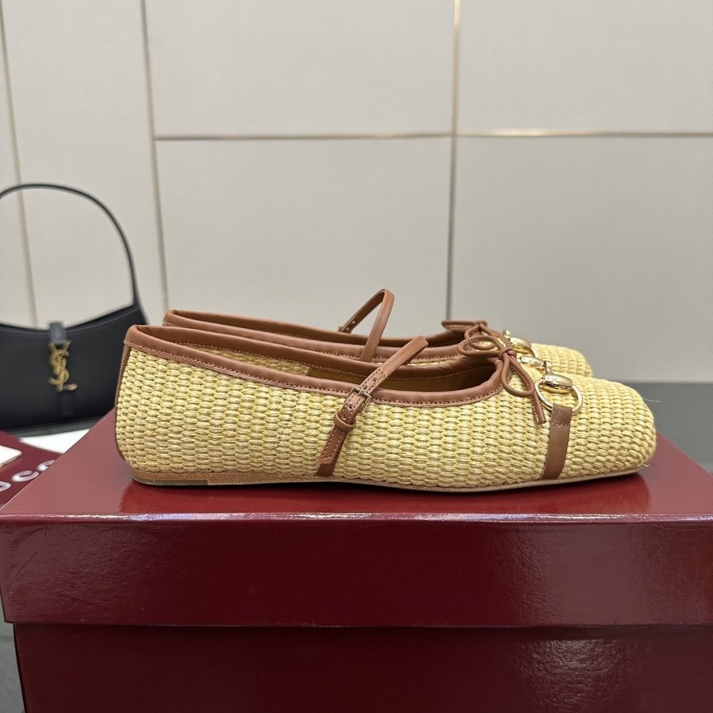 Gvc*1 Women Horsebit Ballet Flat Raffia Crochet 832427 Faemz 9542