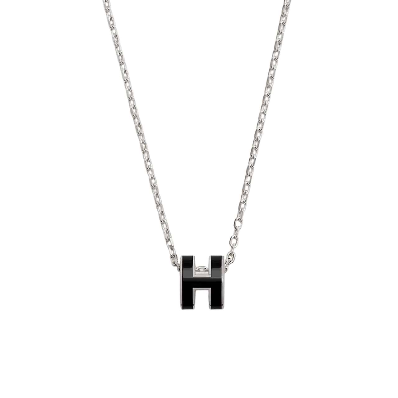 H**me5 Mini Pop H Pendant Necklace Black And Silver