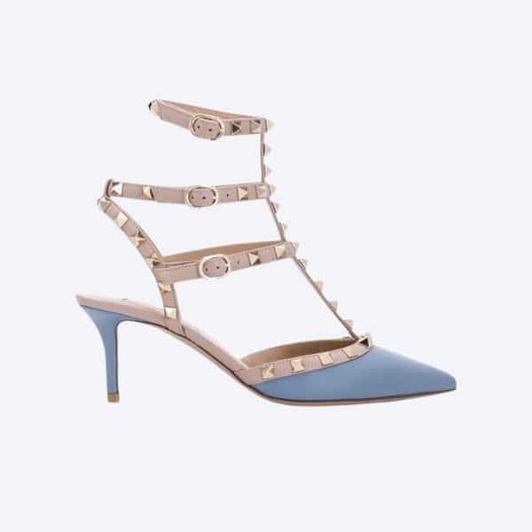 Va1e*ntin0 Rockstud Caged Blue Pump 65Mm Ww2S0375 Vodlq7