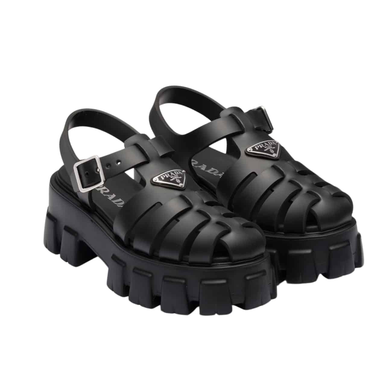 Pra*a Monolith Foam Rubber Sandals Black 1X853M 3Lkk F0002 F 055