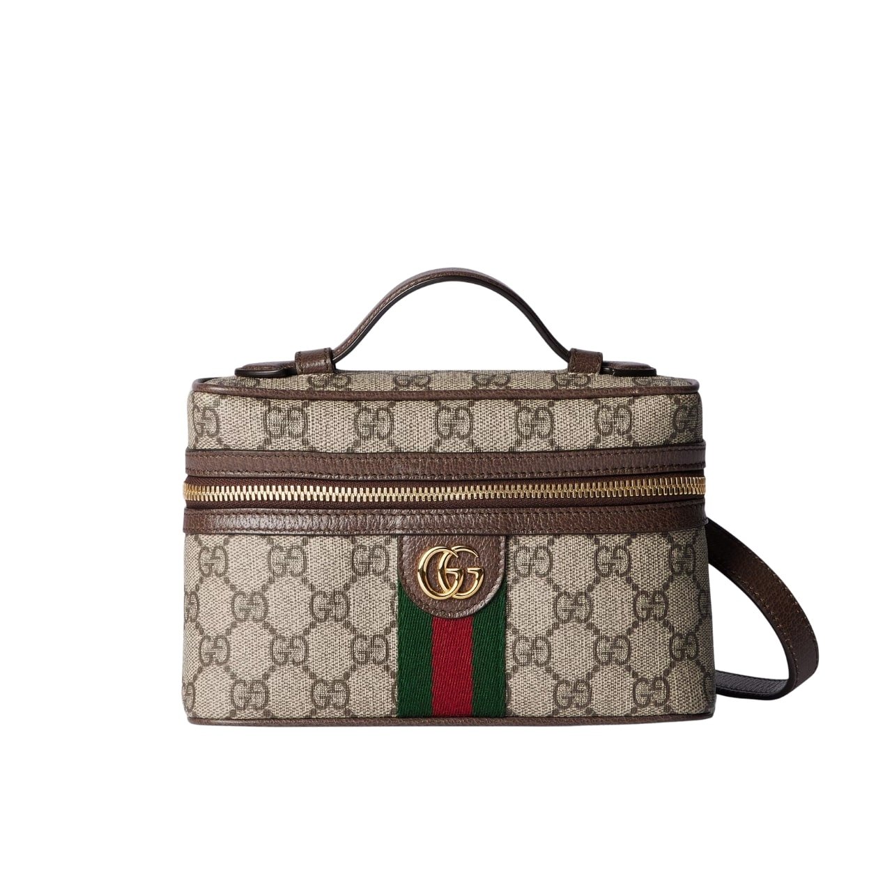 Gvc*1 Ophidia Small Vanity Bag Beige And Dark Brown 18Cm ‎816357 96Iwg 8745