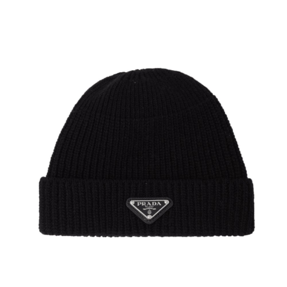 Pra*a Wool And Cashmere Beanie Silver Black Umd489 3Im F0002 S 211