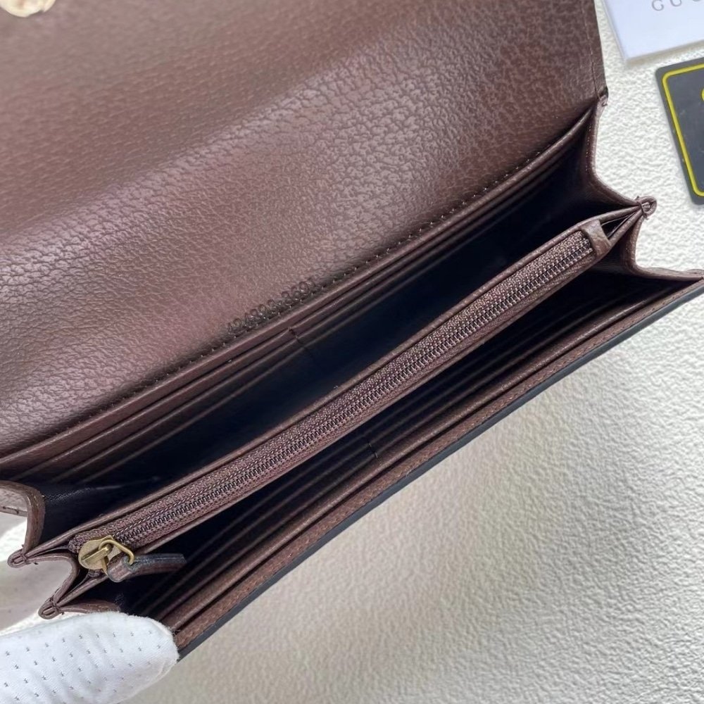 Gvc*1 Ophidia Jumbo Gg Long Wallet Beige 19Cm