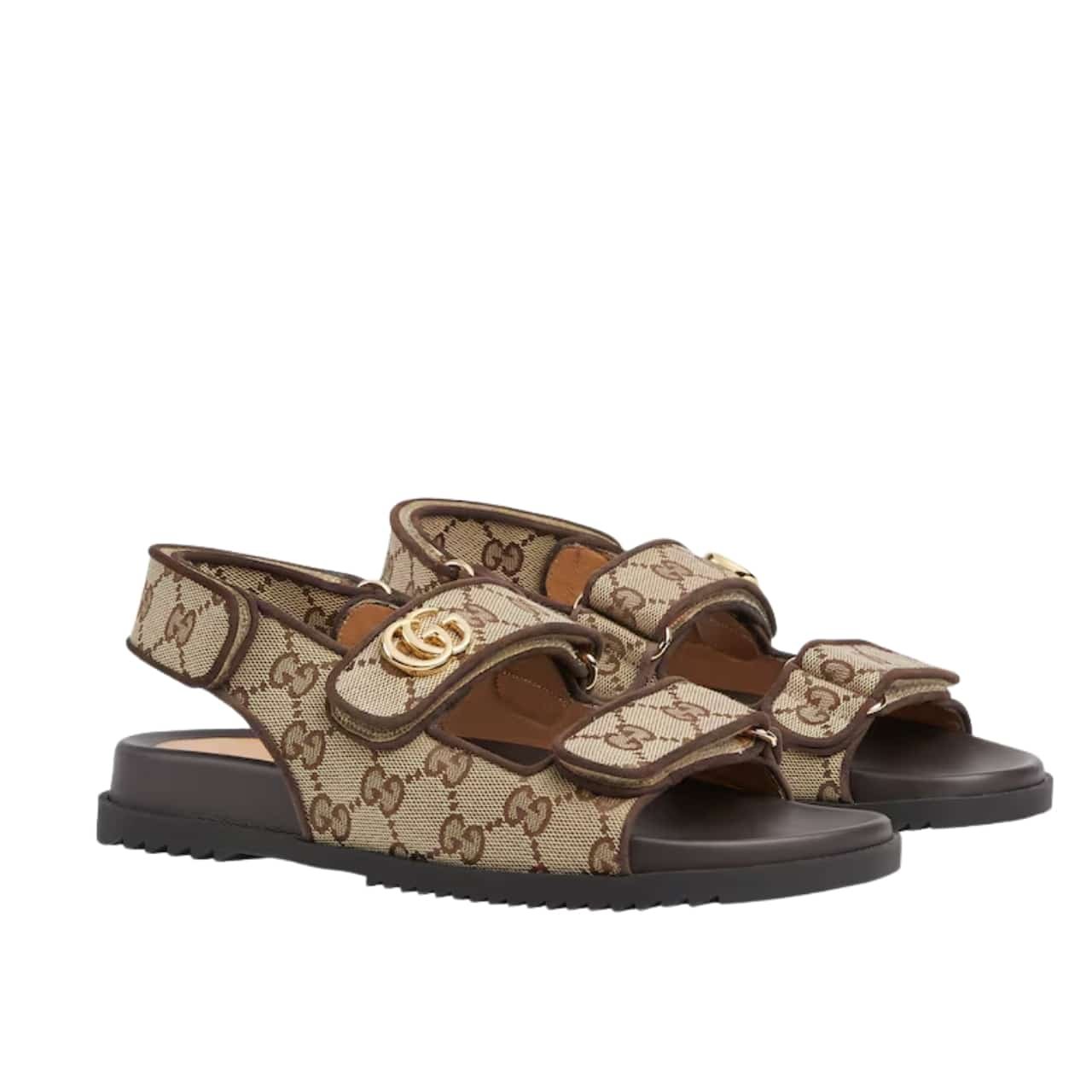 Gvc*1 Double G Sandal Beige And Ebony 771575 G1730 9755