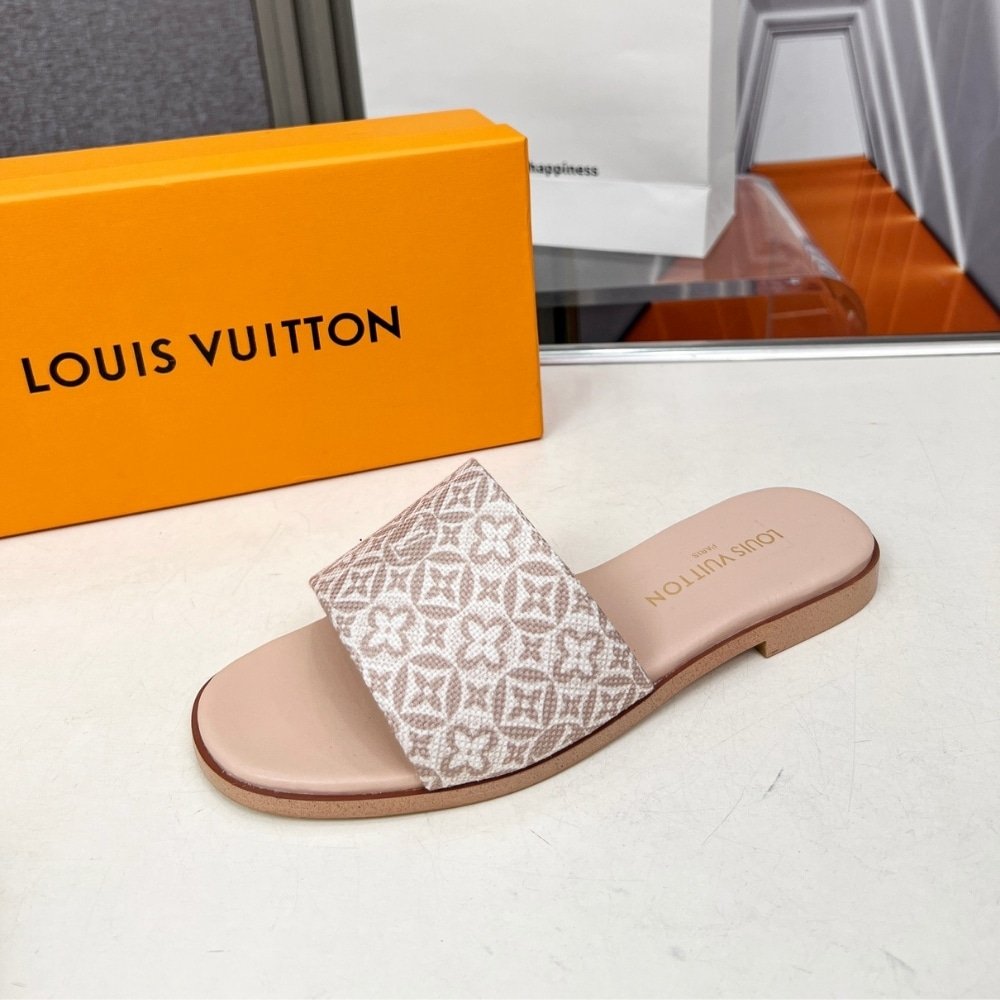 L0vis Vvtt0n Lily Flat Mule Beige 1Ahm99