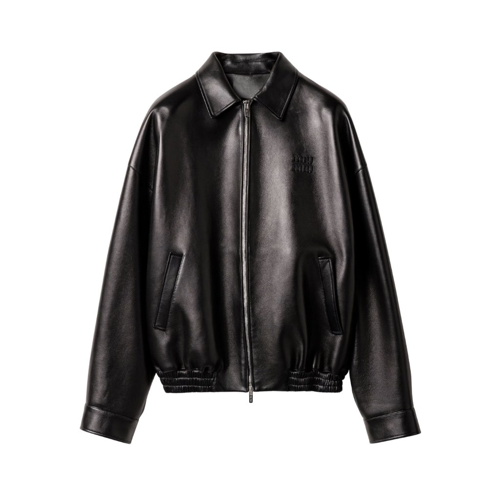 M1um1u Plongé Nappa Leather Jacket Black Mpv947 17Nh F0002 S Ooo