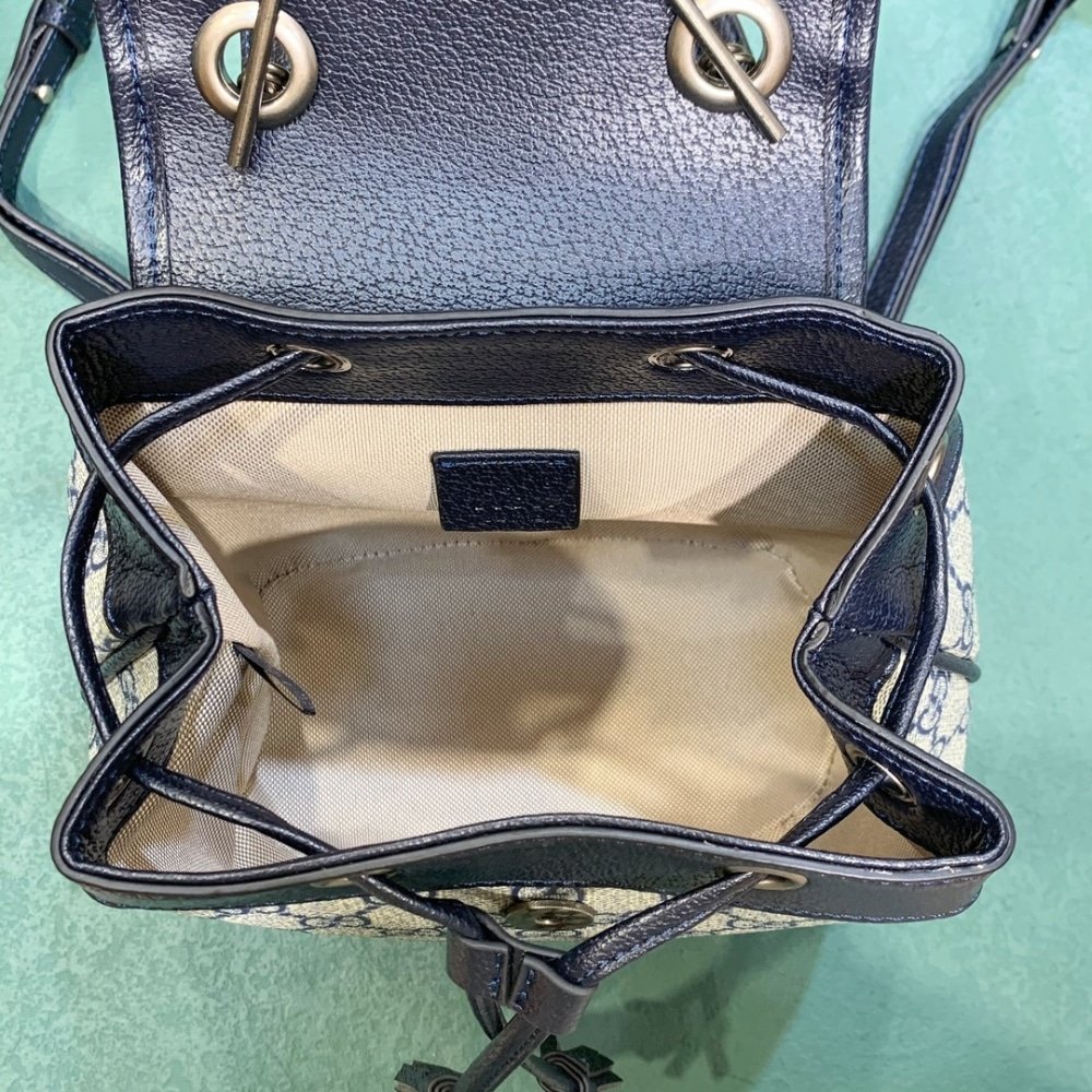 Gvc*1 Ophidia Gg Svp*me Canvas Mini Backpack Beige Blue 20Cm 795221 96Iwn 4076