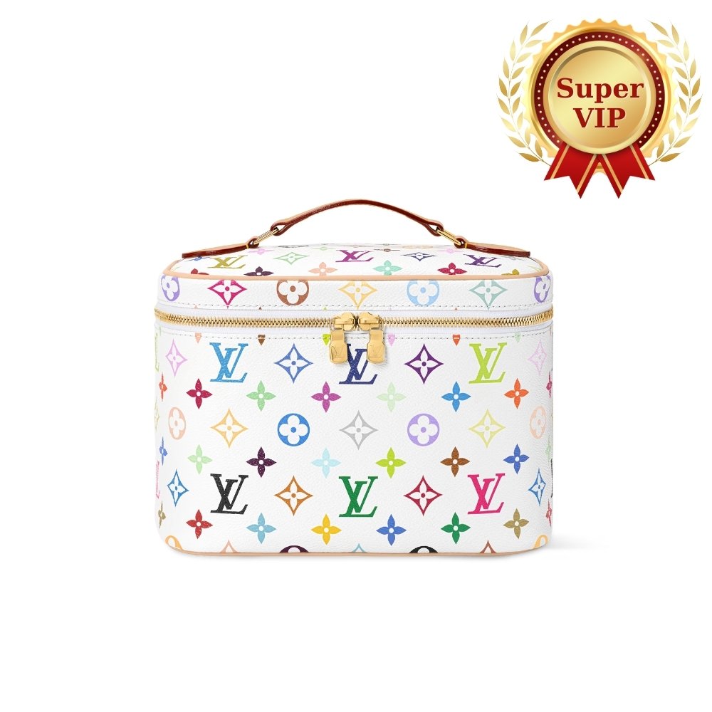 [S*per Vip 1:1] L0vis Vvtt0n X Takashi Murakami Nice Mini Multicolored White 24Cm M28340