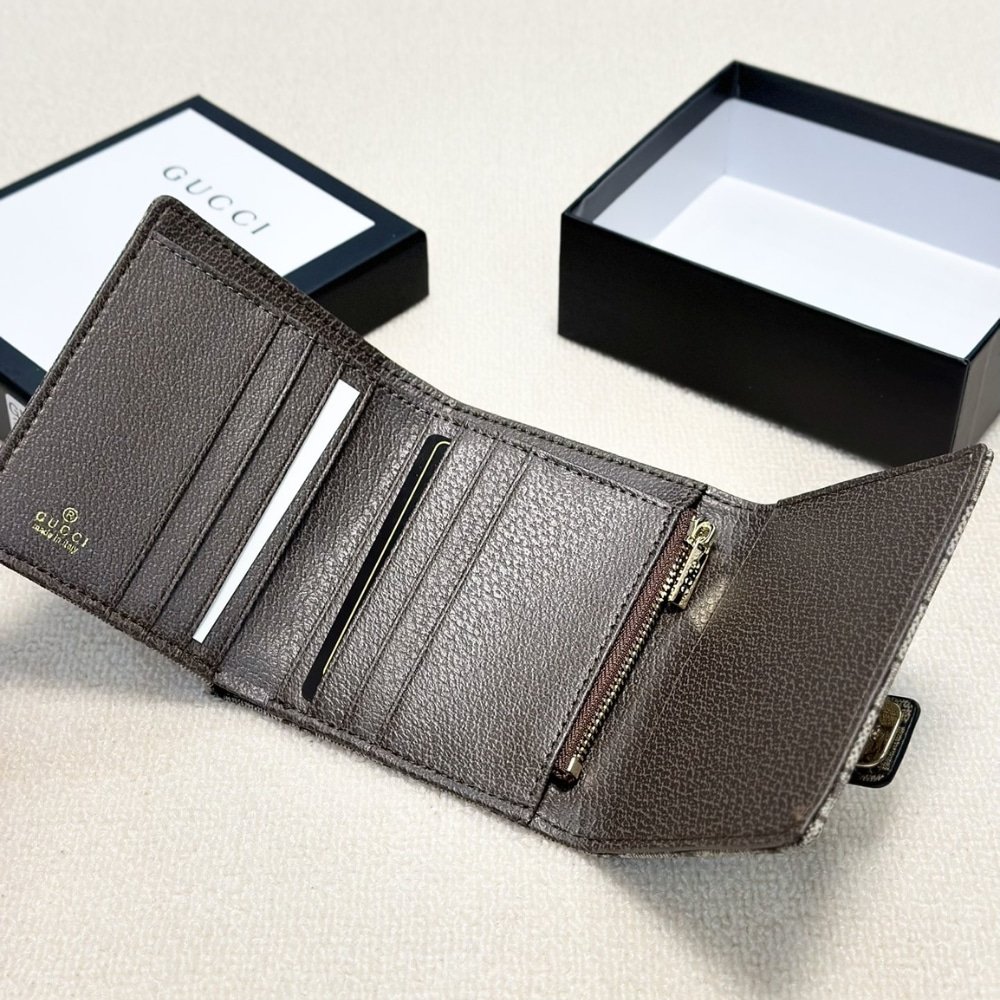 Gvc*1 Ophidia Short Wallet Canvas Grey 11Cm