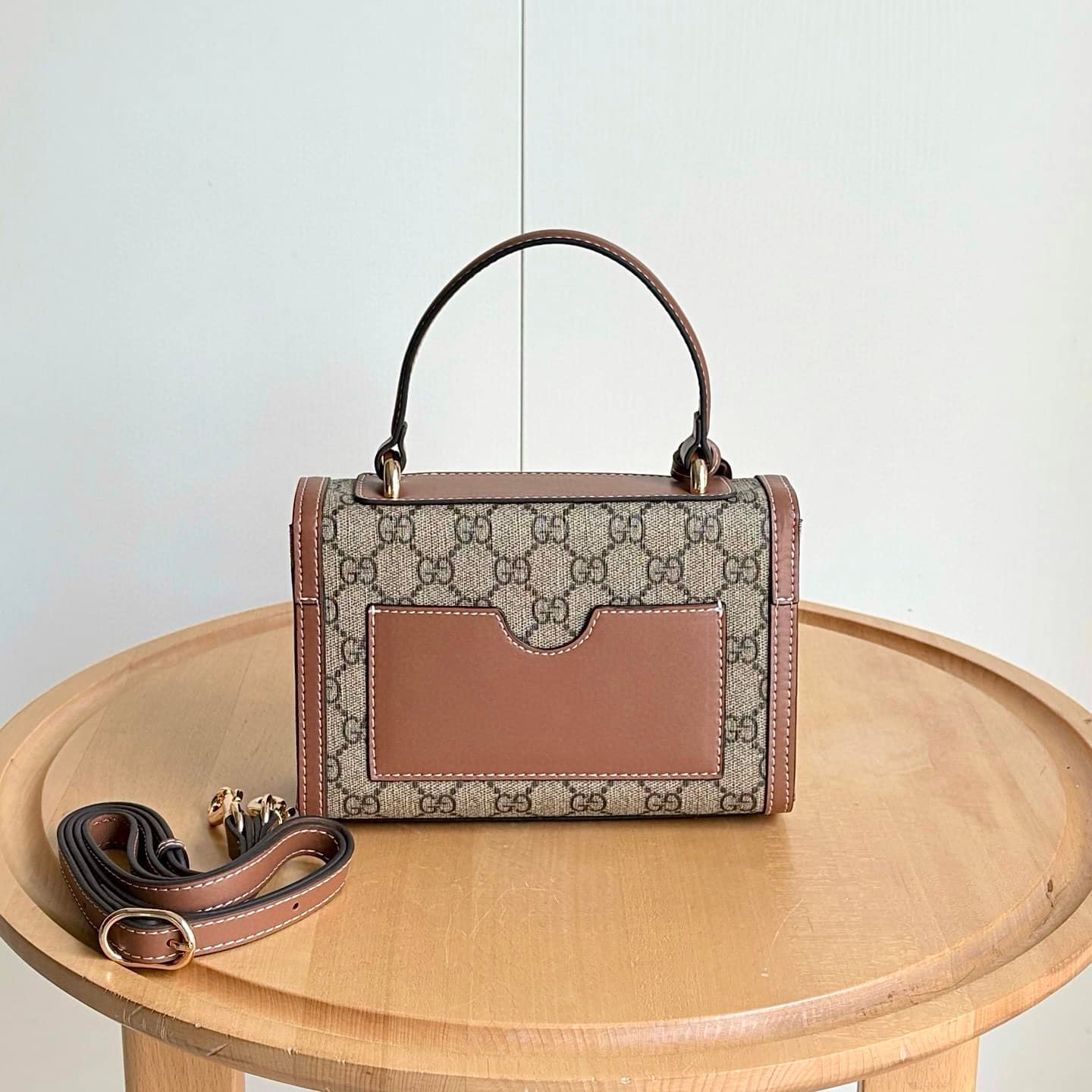 Gvc*1 Padlock Small Top Handle Bag Brown 20Cm 838999 Fad6L 9758