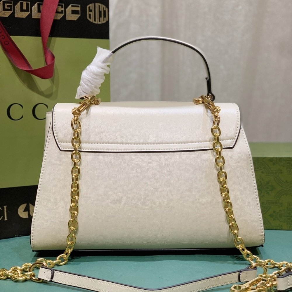 Gvc*1 Horsebit 1955 Mini Top Handle Bag White 29Cm 703848 Aaa7G 9022