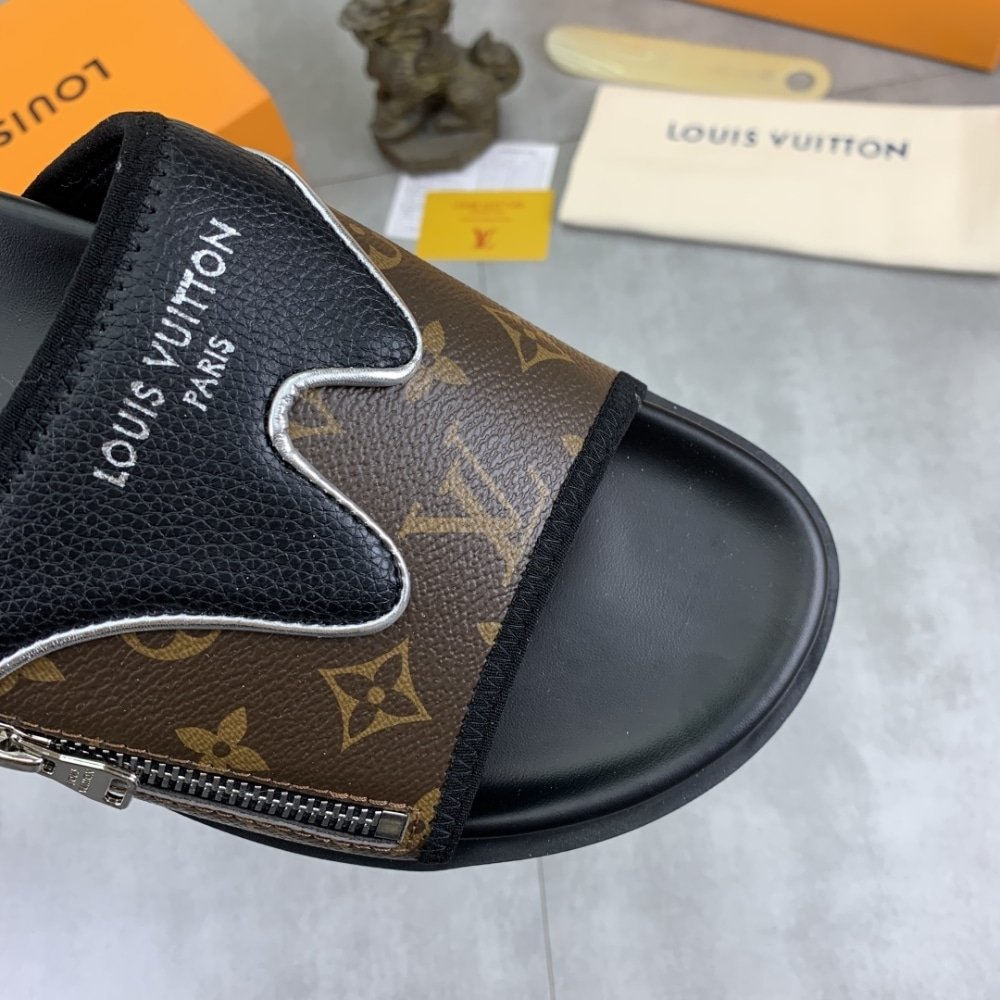 L0vis Vvtt0n Velcro Slippers Lock Edge Brown