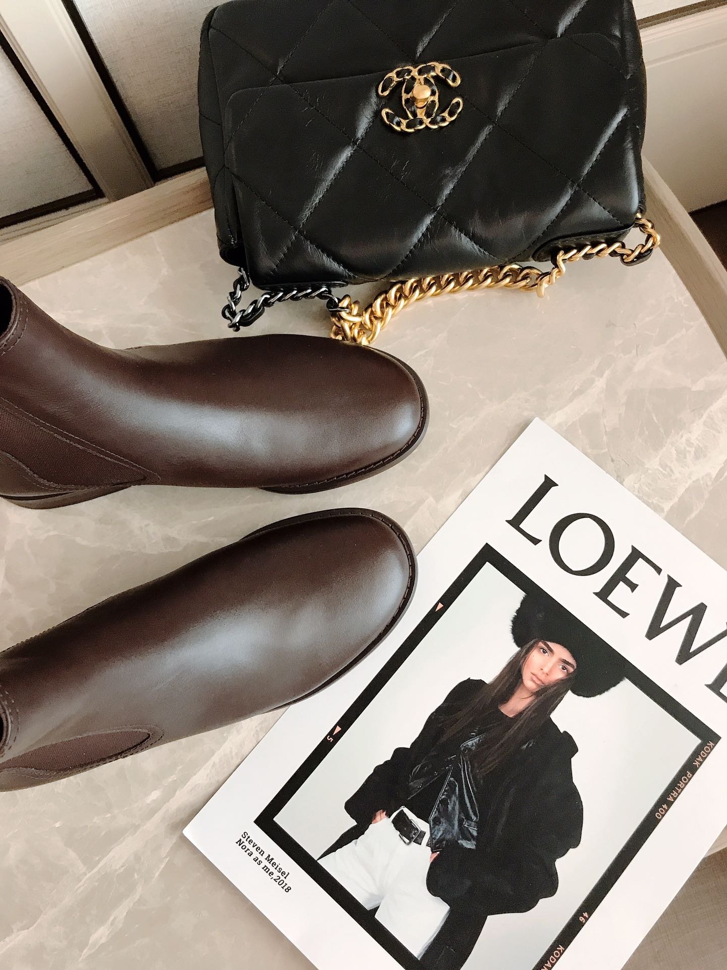 Ch**el Ankle Boots With Elastic Side Panels Brown