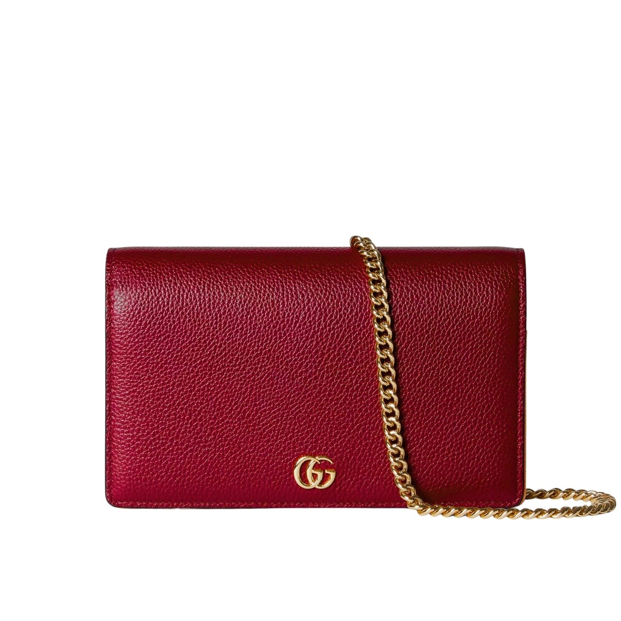 Gvc*1 Gg Marmont Wallet On Chain Red Leather 20Cm 497985 Aae5F 6259