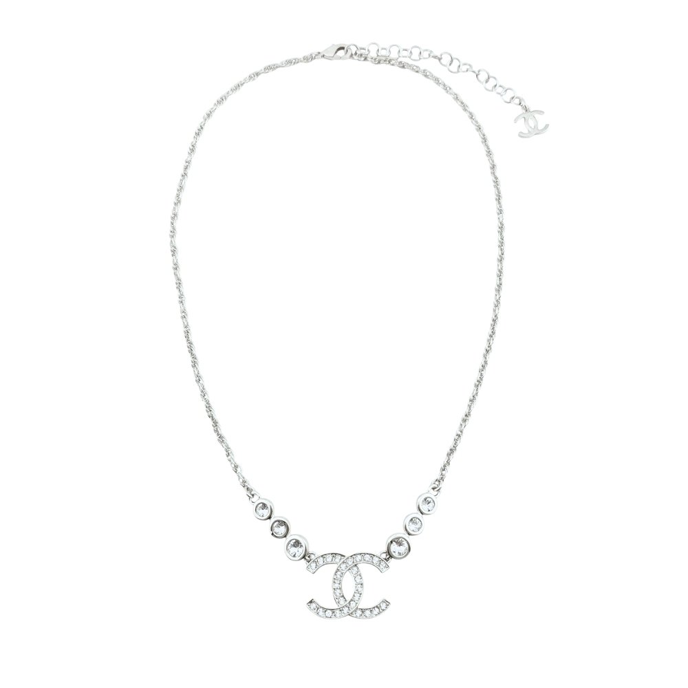 Ch**el Cc Silver Metal Necklace