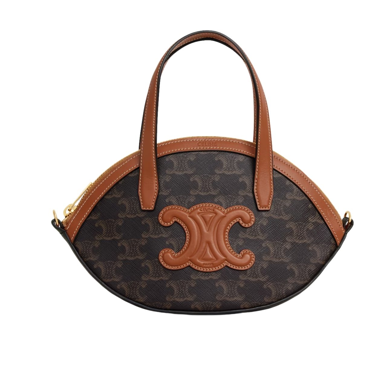Ce1i*e Oal Bag In Triomphe Canvas Tan 24Cm 122262Bzj 04Lu