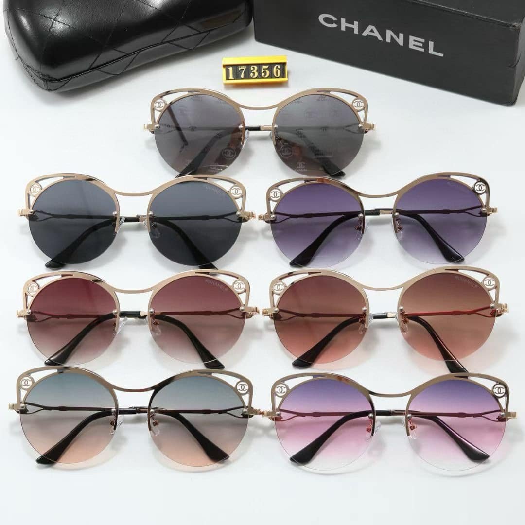 Ch**el Cutout Round Sunglasses Brown