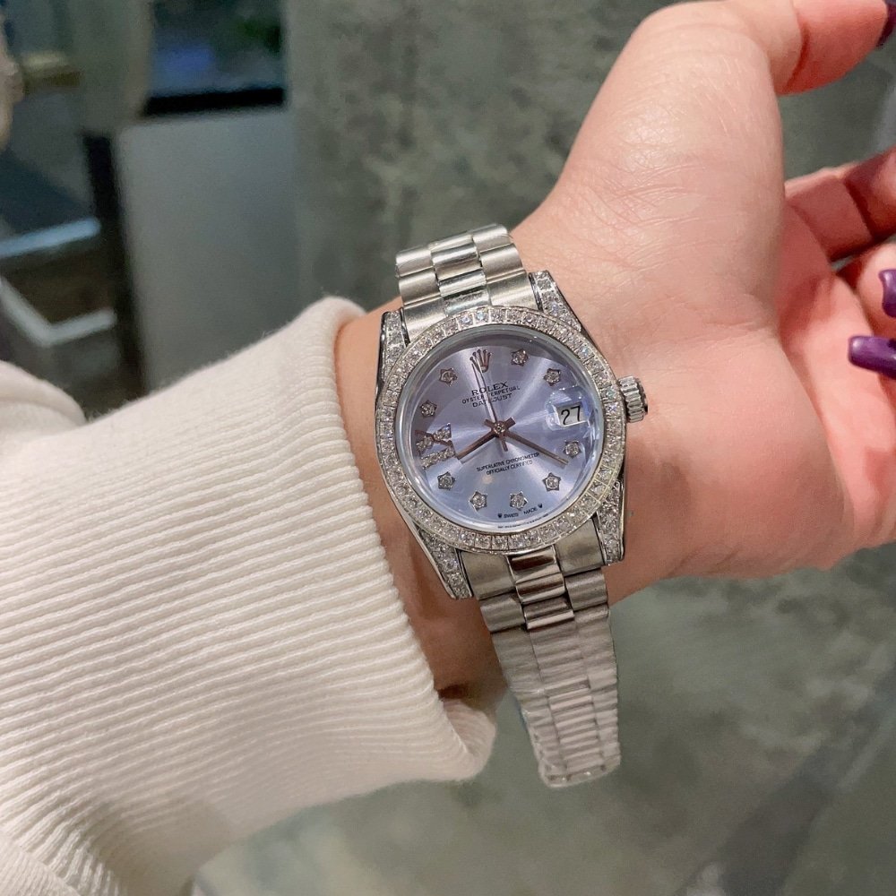 R01ex Datejust D1am0nd Bezel Oyster White Gold Purple 31Mm