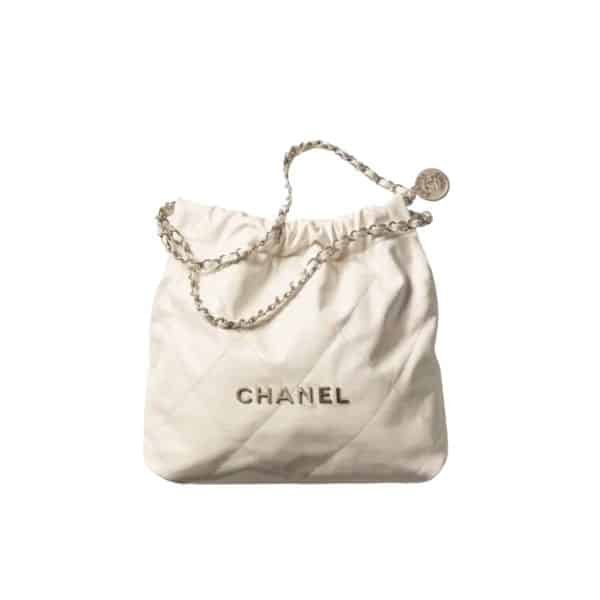 Ch**el 22 Handbag White 42Cm As3261 With Silver