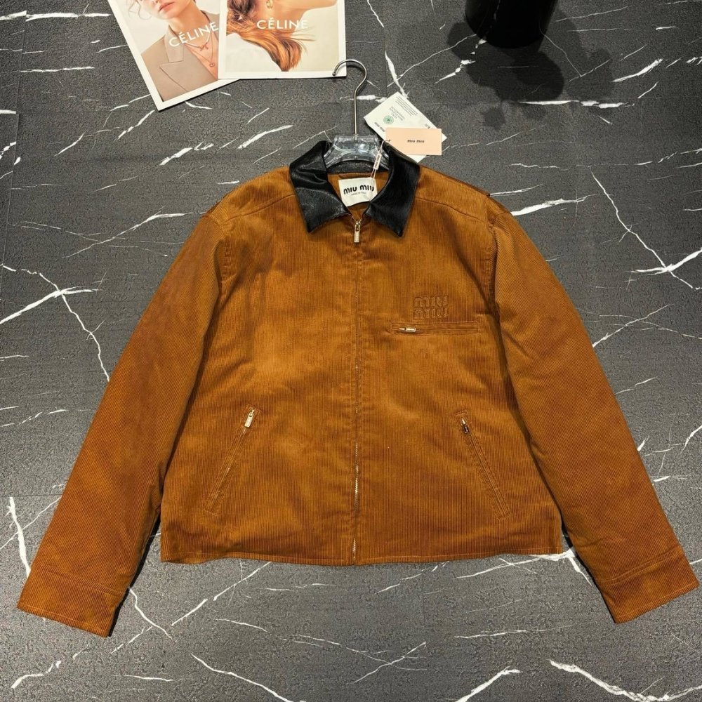 Miu Miu Padded Corduroy Blouson Dark Beige Ml1336 1795 F0346 S Ooo