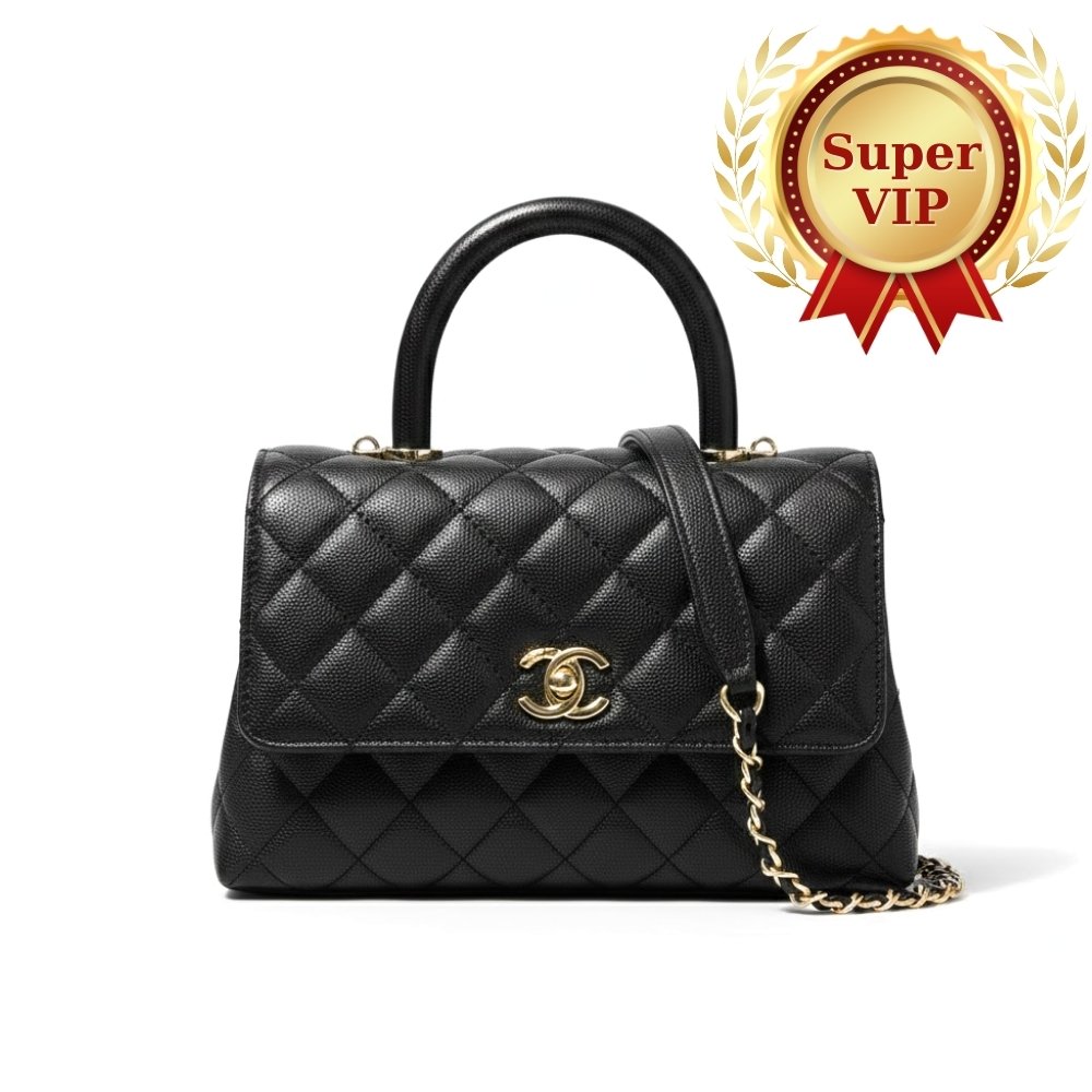 [S*per Vip 1:1] Ch**el Coco Small Handle Flap Bag In Black 23Cm A92990 Y61556 94305